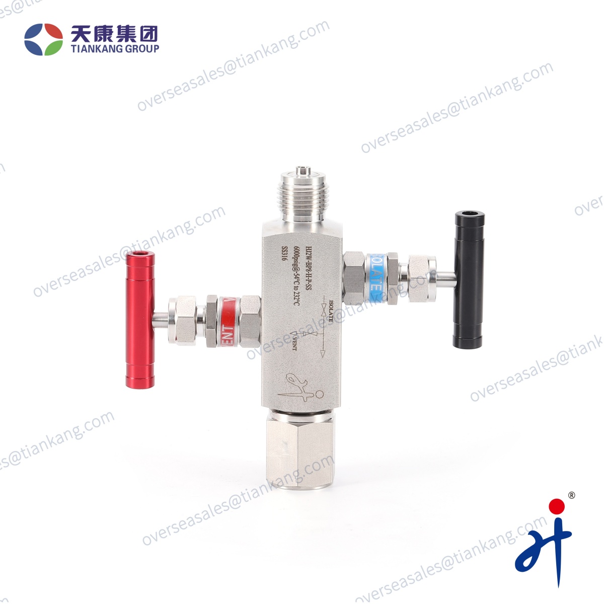 TianKang HongJi In-Line Two Valve Manifold（Male Thread to Reverse Thread） - tiankanginternational