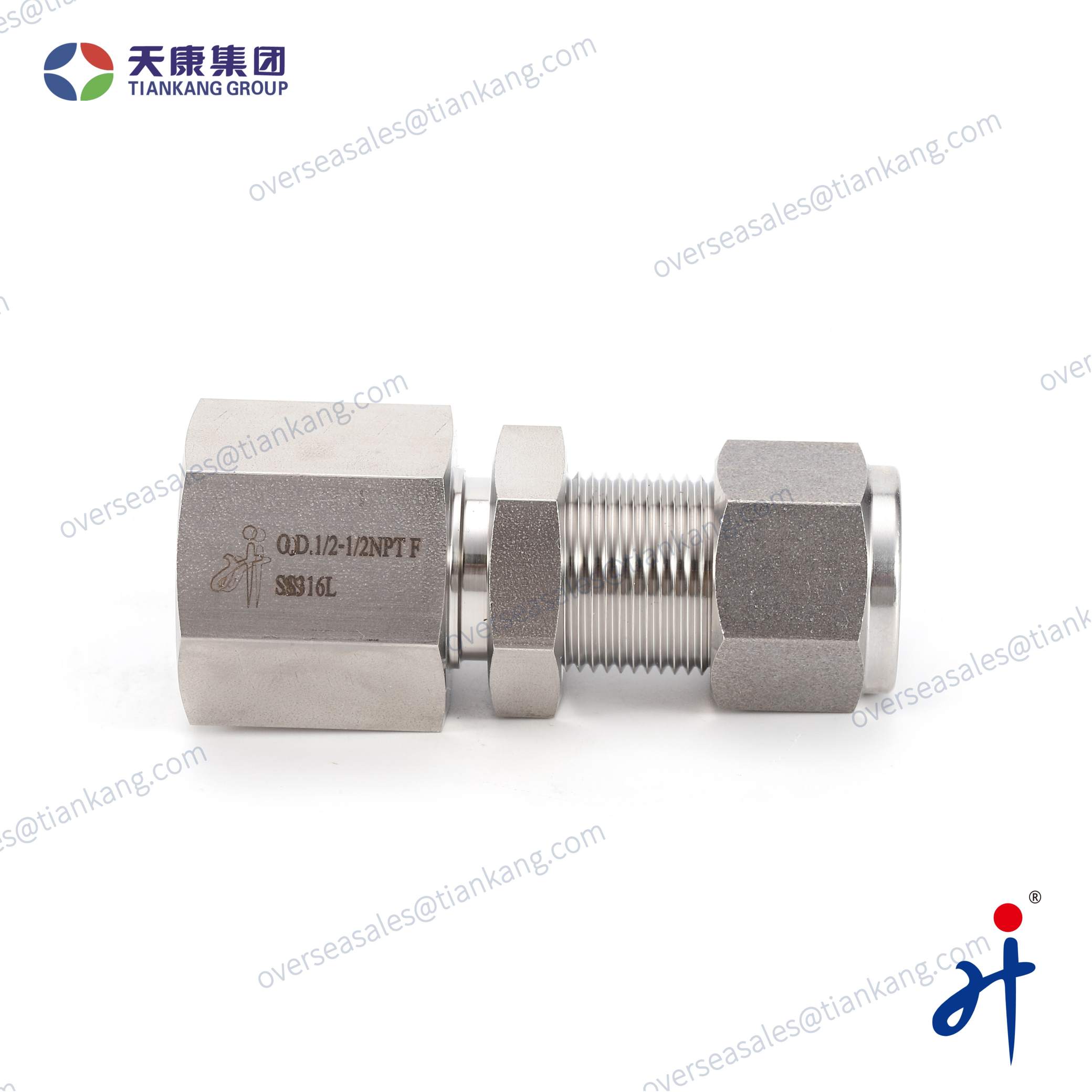 Tiankang Hongji Stainless Steel Bulkhead Female Connectors Tube Fittings - tiankanginternational