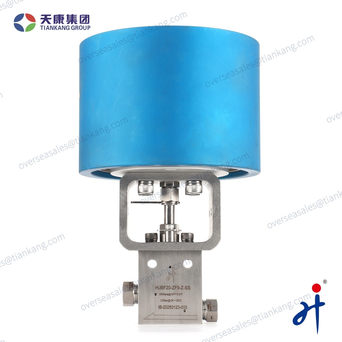 TianKang HongJi Ultra High Pressure Needle Valve with Actuator 20,000psi 9/16