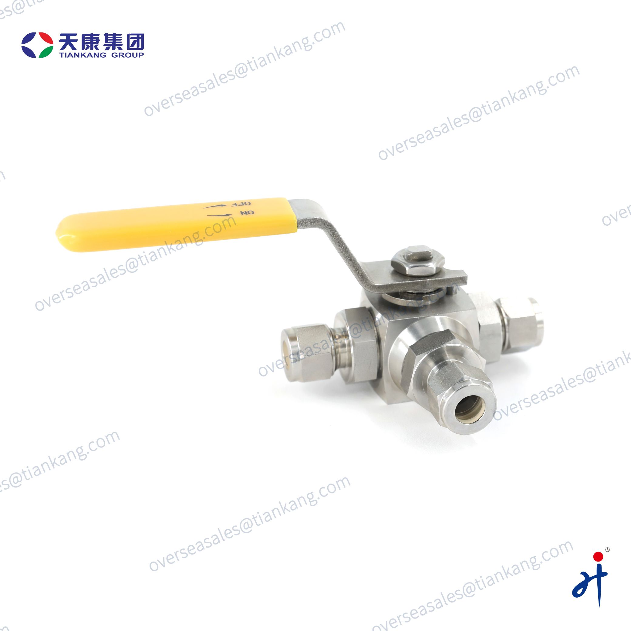 Tiankang Hongji 3-Way High-Pressure Hydraulic Ball Valve--Ferrule connection - tiankanginternational